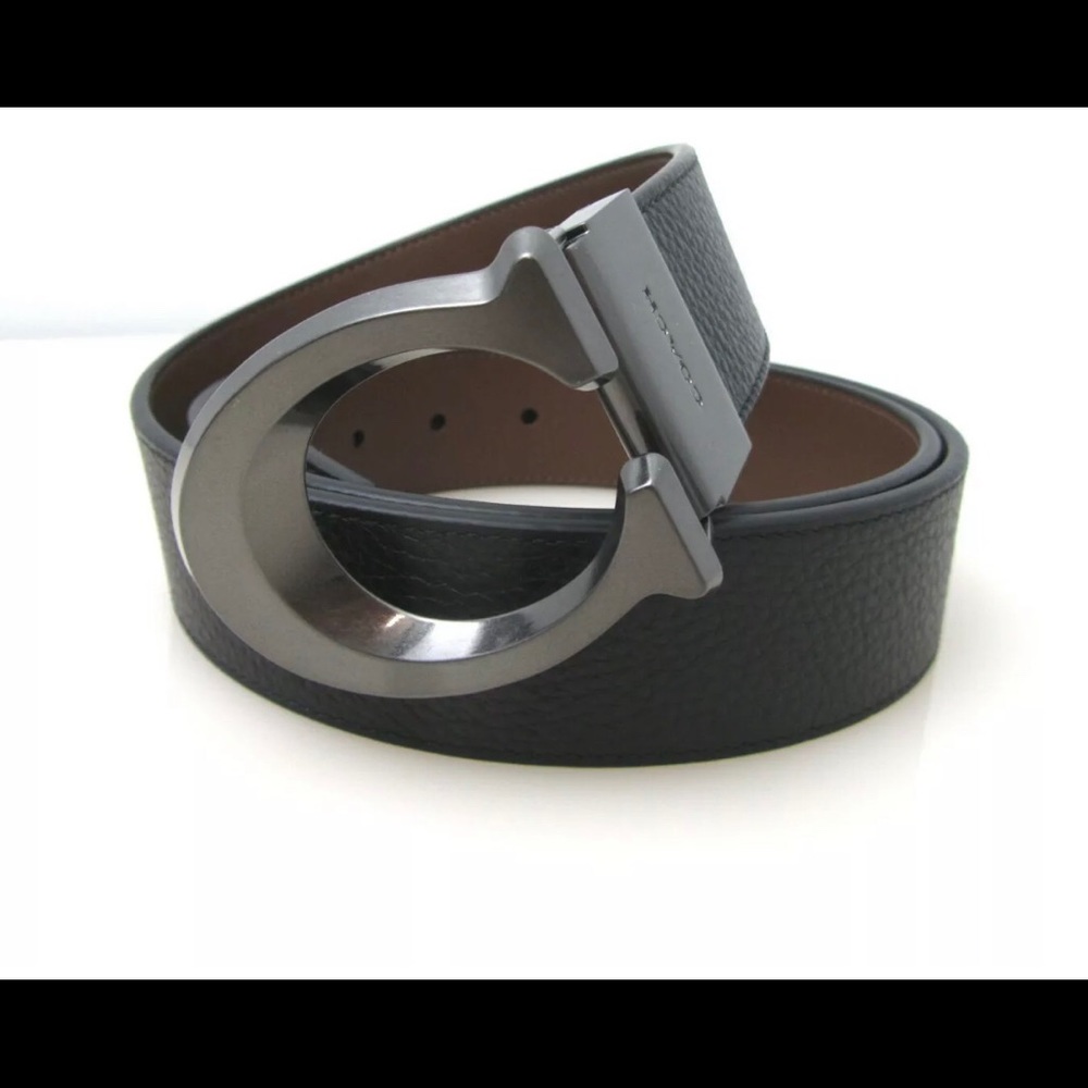 Coach $198 SIGNATURE C BUCKLE Black Brown 91305